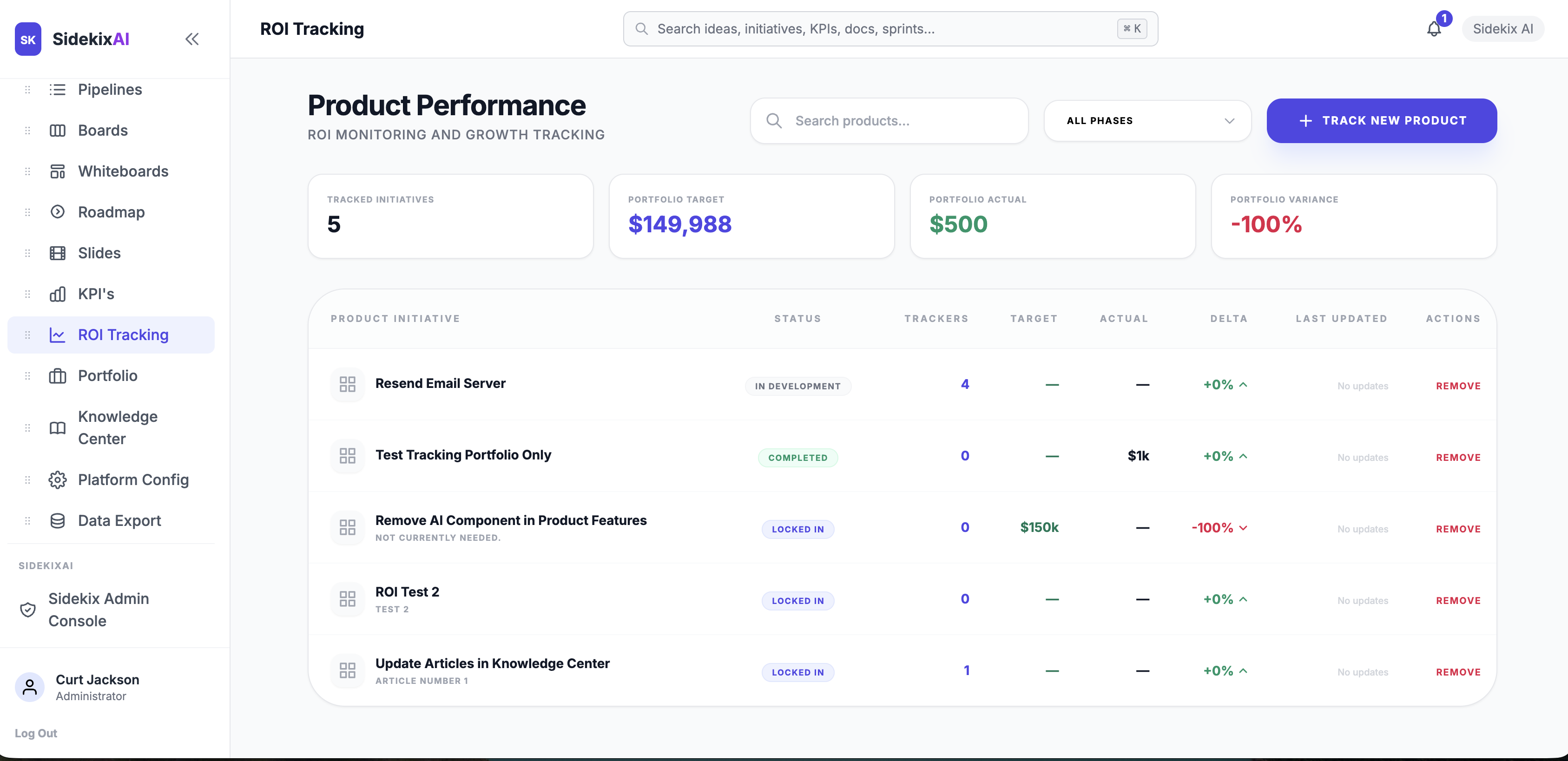 Sidekix AI | Product Management, Portfolio Management, Roadmaps & ROI